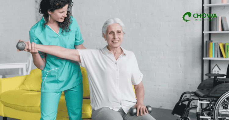 Elderly walker support session for geriatric physiotherapy in Gulshan