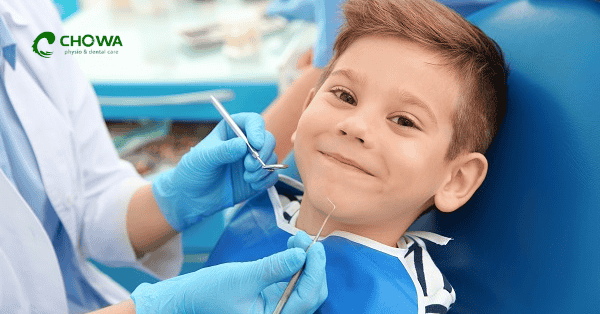 Smiling child during pediatric dental care in Gulshan at Chowa clinic