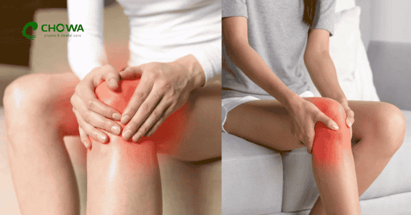 Therapist examining knee and leg pain during PLID physiotherapy in Gulshan