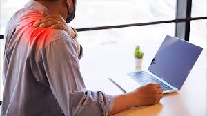 Laptop posture shoulder pain from poor ergonomics correction in Gulshan